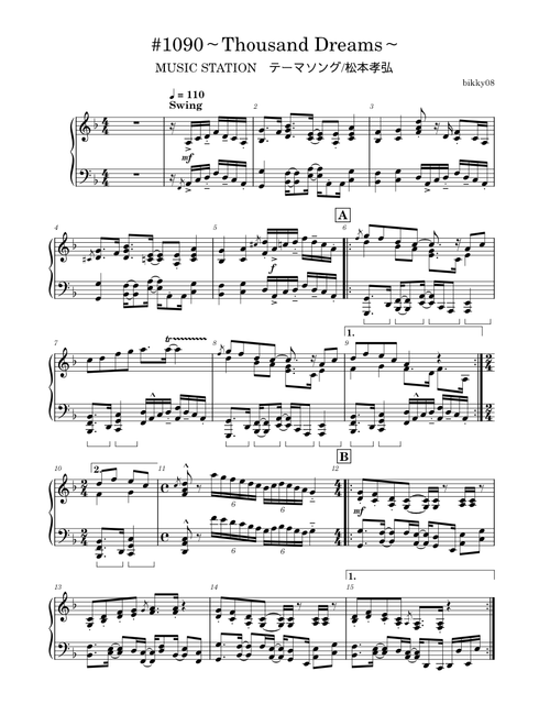 坂本龍一 Intermezzo 音源つき #楽譜 【楽譜ストア】 弾き語り