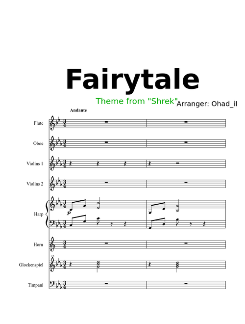 ♫FAIRYTALE (Theme from "Shrek") score♫