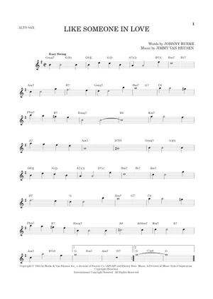 Like Someone In Love in Bb Sheet Music with Chords for Piano Like Someone In Love in Bb Sheet Music with Chords for Piano