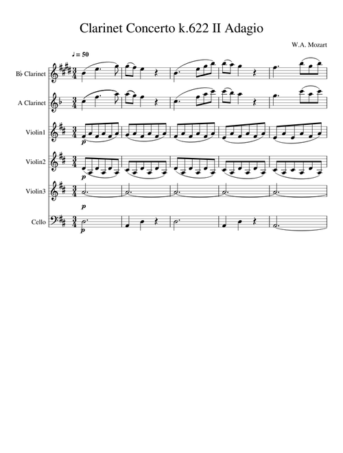 Clarinet Concerto k 622 Adagio