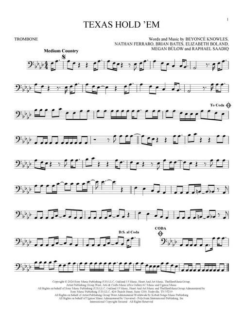 Texas Hold 'Em - Beyoncé (Trombone Solo)