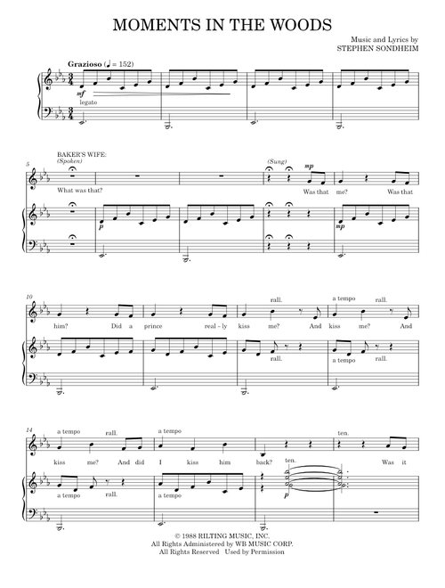 Moments In The Woods (from Into The Woods) - Into The Woods Musical, Stephen Sondheim (Piano Vocal)