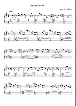 Intermission - Panic! At The Disco Sheet Music for Piano (Solo) easy ...