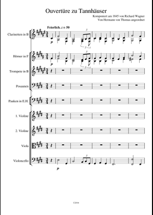 Wagner Tannhäuser Overture (Piano solo) Sheet Music for Piano