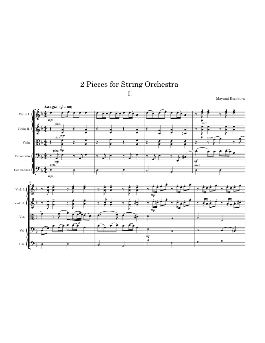 2 Pieces for String Orchestra Sheet Music for Strings group