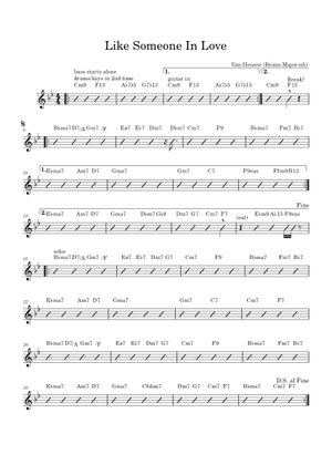 Like Someone In Love – Jimmy Van Heusen Sheet Music with Chords