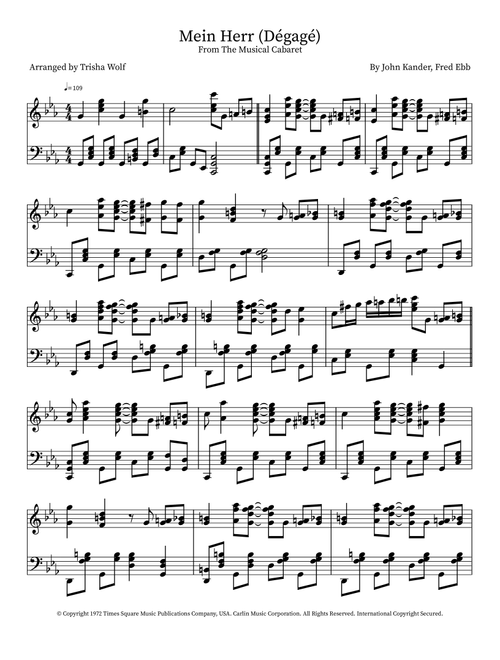 Mein Herr (Arr. Trisha Wolf) - John Kander, Fred Ebb (Piano Solo)