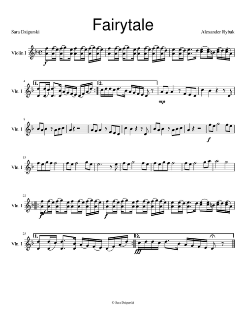 Fairytale by Alexander Rybak for violin