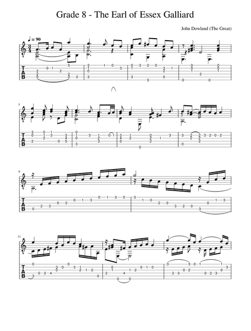 The Earl of Essex Galliard – John Dowland Grade 8 - The Earl of Essex Galliard