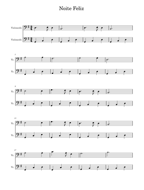Noite feliz – Misc Traditional Noite feliz – cello duet
