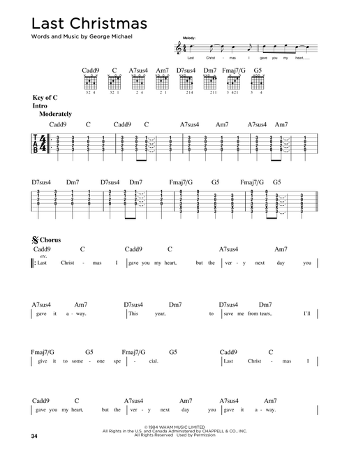 Last Christmas - Wham! (Guitar Lead Sheet)