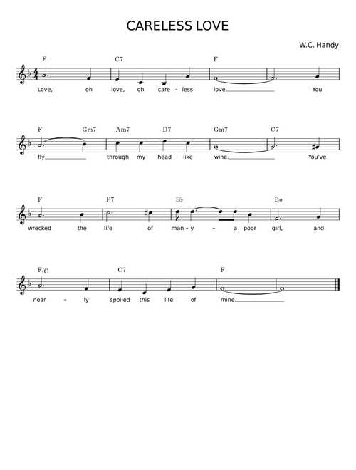 Careless Love - W. C. Handy