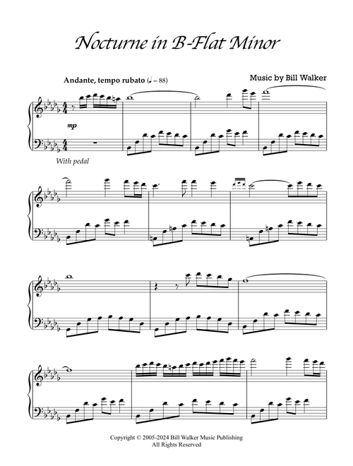 Nocturne in B-Flat Minor - Bill Walker (Piano Solo)