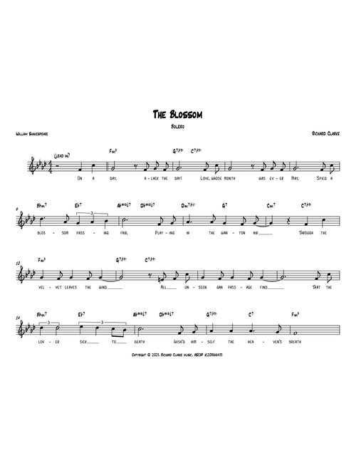 The Blossom (Arr. Richard Clarke) - Richard Clarke Colorado (Piano Chords-Lyrics)