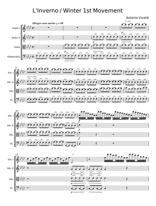 Winter First Movement Complete Solo - Antonio Vivaldi