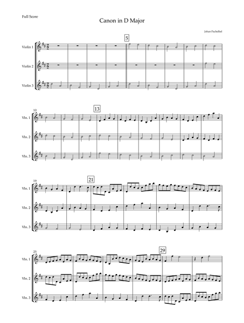 Canon in D Major (Johann Pachelbel) for Violin Trio (Arr. Fabio Britto) (String Ensemble)