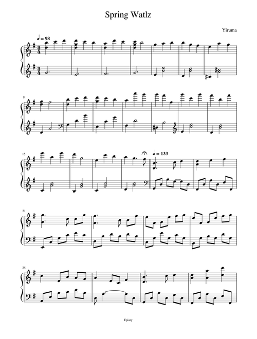 "Spring Waltz" - Yiruma by Epiary