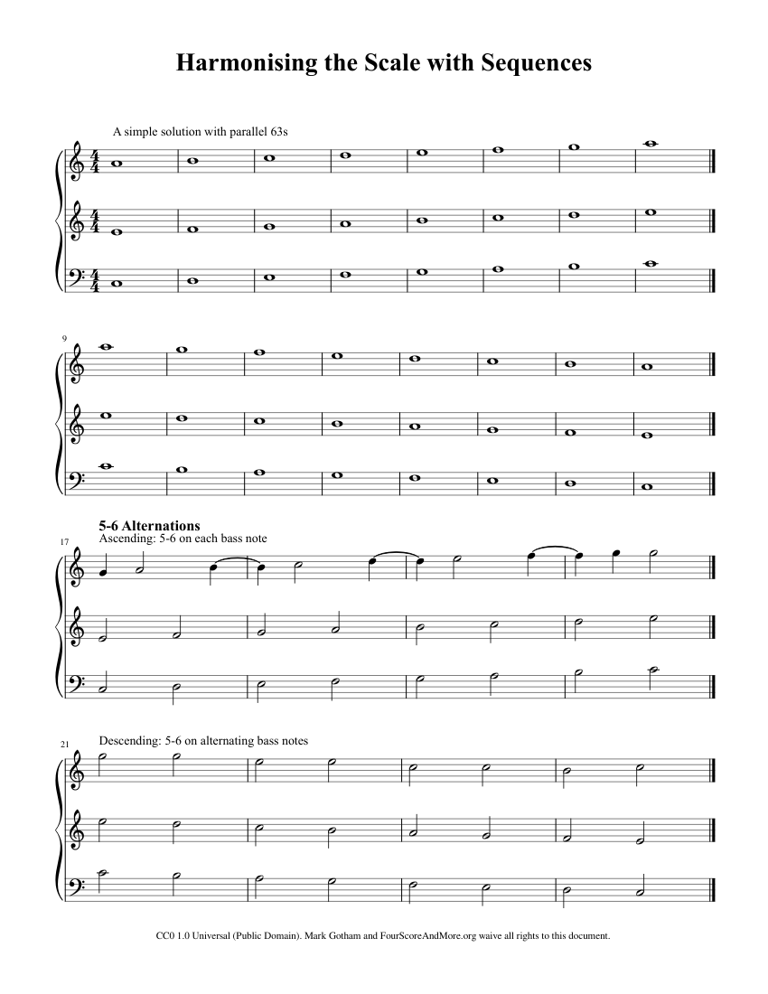 Scale Sequences Open Sheet Music for Piano (Solo) easy | MuseScore.com