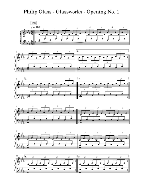 Glassworks Opening 1 – Philip Glass Opening 1 – Philip Glass