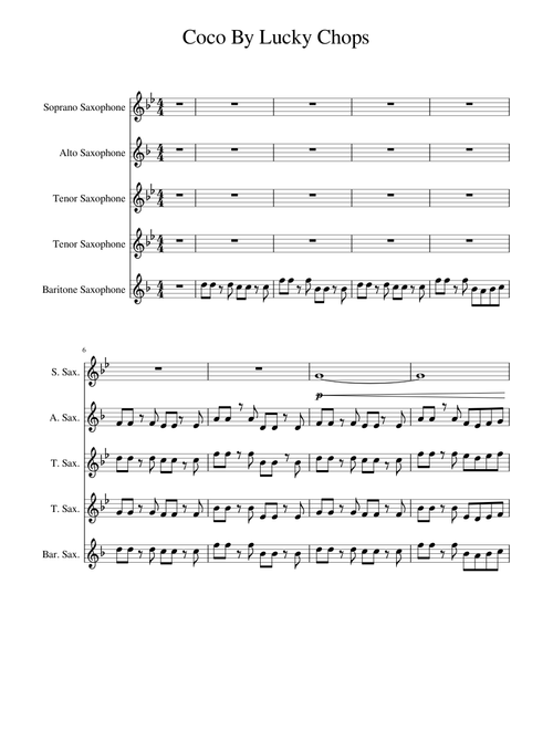 Coco By Lucky Chops Sax Quintet