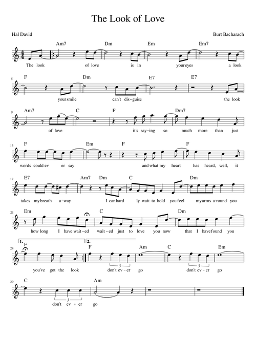 The Look of Love – Burt Bacharach