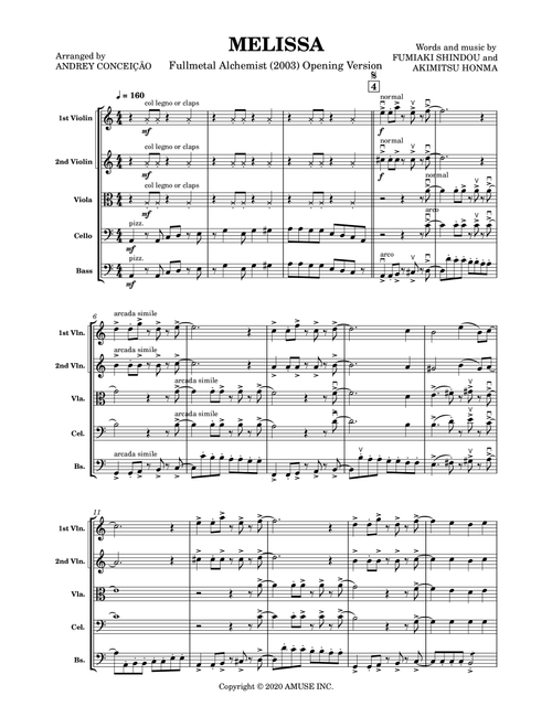 Melissa (Arr. Andrey Conceição) - Porno Graffitti (Orchestra)