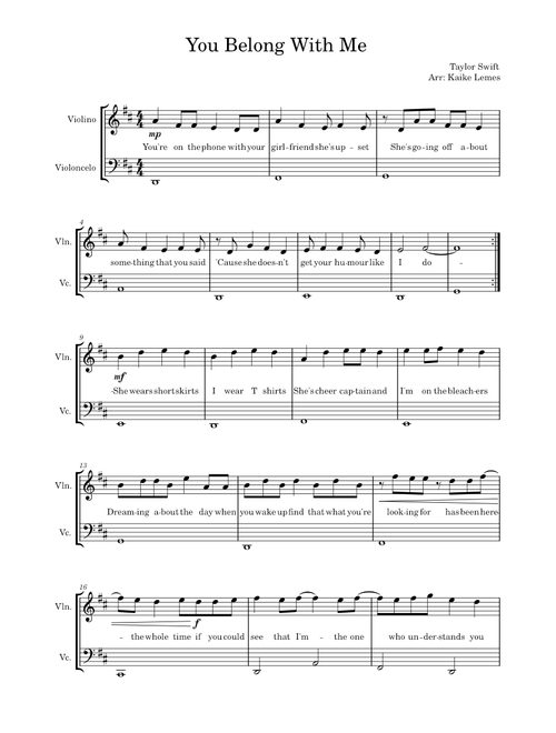 You belong with me – Taylor Swift