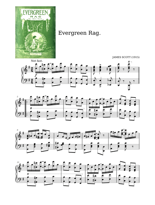 Evergreen Rag by James Scott (1915)