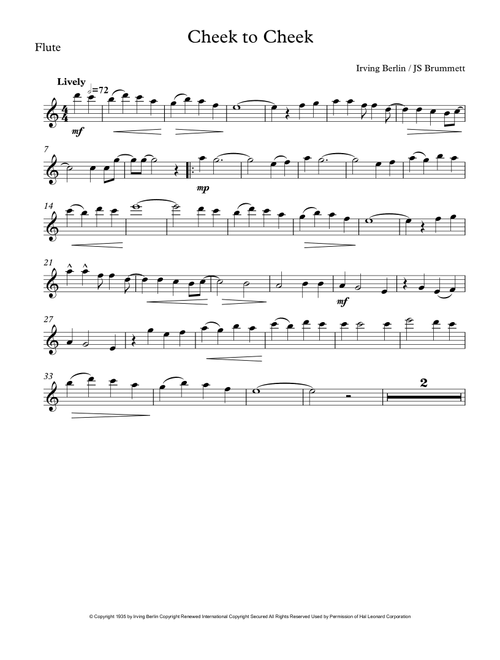 Cheek To Cheek (Arr. j) - Fred Astaire (Woodwind Ensemble)