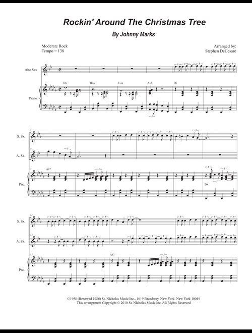 Rockin' Around The Christmas Tree (Arr. Stephen DeCesare) - Toby Keith (Saxophone Duet)