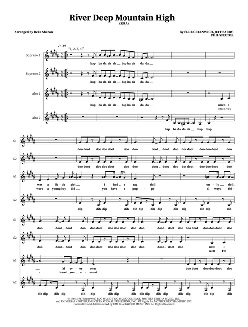 River Deep Mountain High (Arr. Deke Sharon) - Glee Cast (Choral, 4-Part)