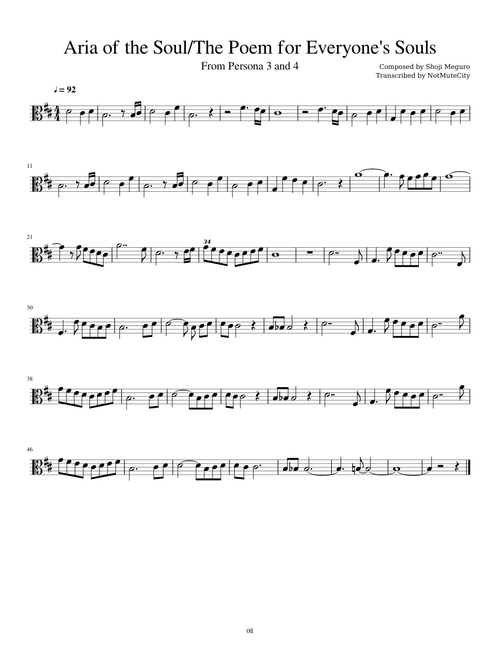 Aria of The Soul/The Poem for Everyone's Soul (Persona 3/4)