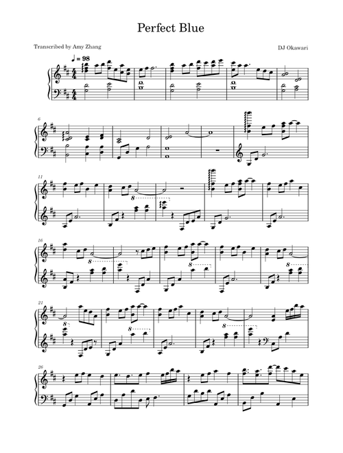 Perfect Blue – DJ Okawari (Piano Solo) Hard