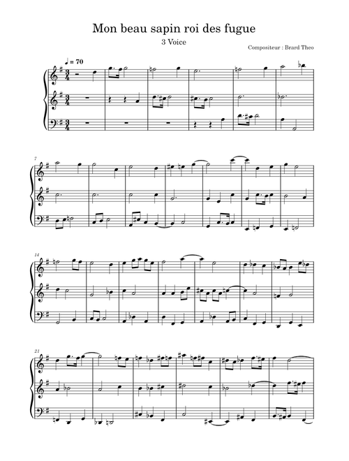 Mon beau sapin fugue – Theo d'Aur Or