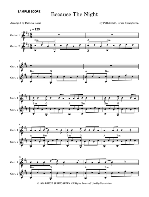 Because The Night (Arr. Patricia Davis) - Patti Smith (Instrumental Duet)