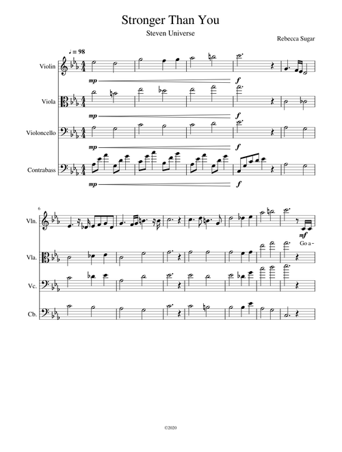 Stronger Than You - Steven Universe (String Quartet)