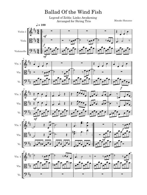 Ballad of the Wind Fish (Legend Of Zelda: Links Awakening) – Minako Hanamo