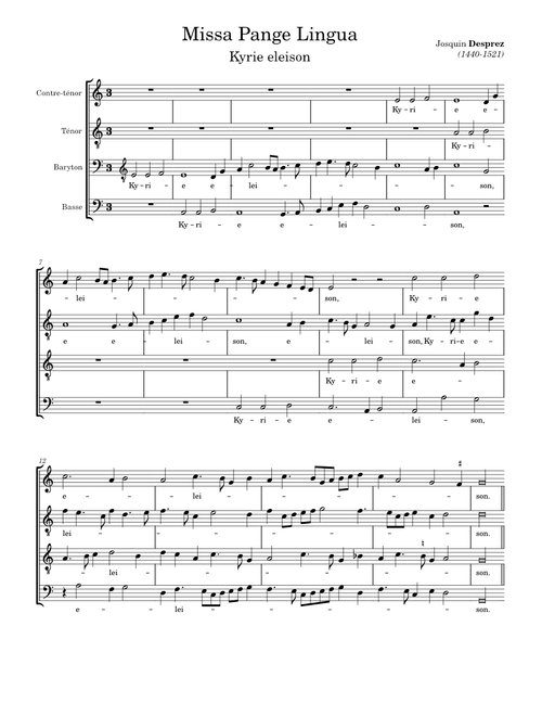 Missa Pange lingua, 1. Kyrie - Desprez