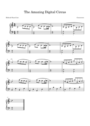 Main Theme - The Amazing Digital Circus – Gooseworx (EASY) Sheet Music ...