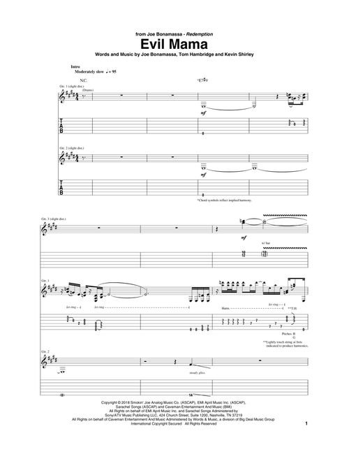 Evil Mama - Joe Bonamassa (Guitar Tab)