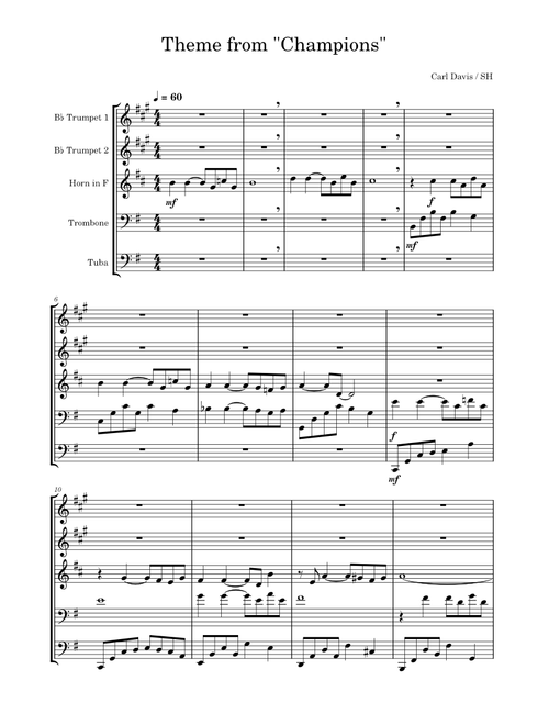 Theme from "Champions" – Carl Davis - Brass Quintet