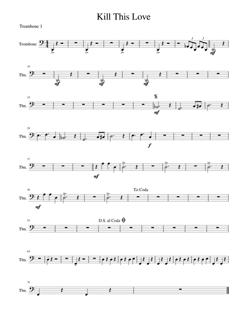 Kill This Love.mscz trombone 1