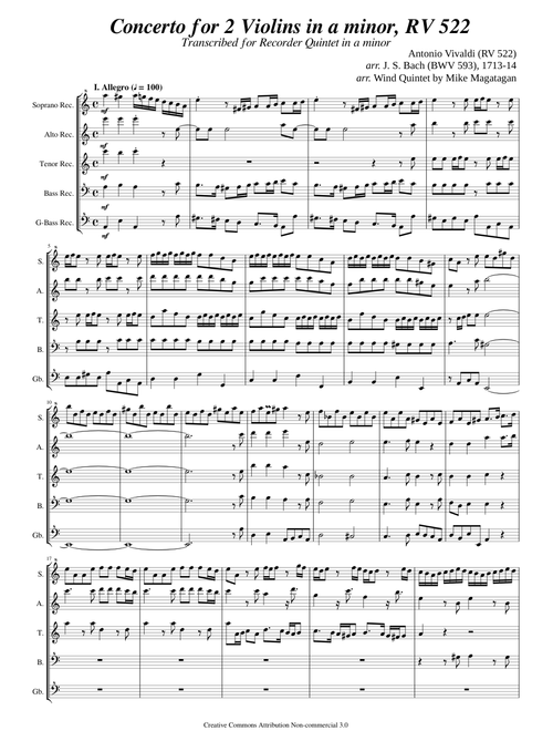 Vivaldi, A._Violin Concerto in a-minor, RV522  [BWV 593]