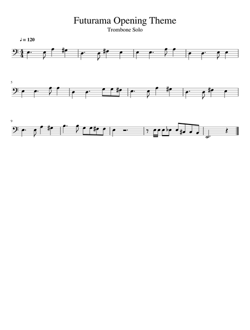 Futurama Opening Theme - Trombone Solo