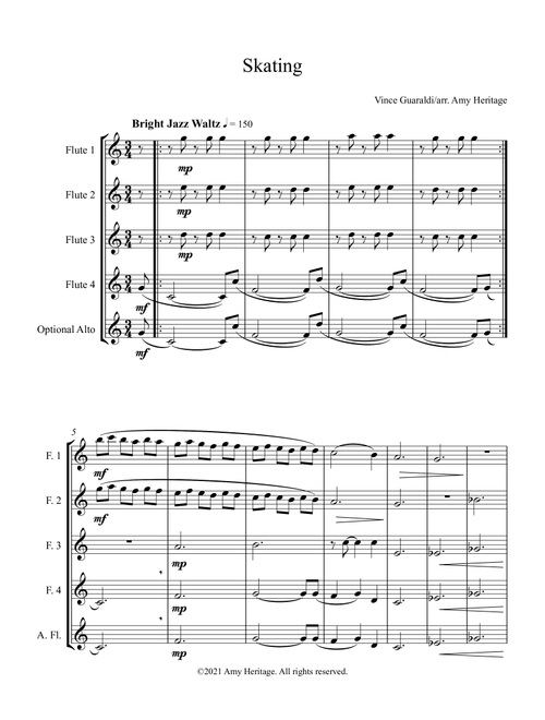 Skating (Arr. Amy Heritage) - Vince Guaraldi (Woodwind Ensemble)