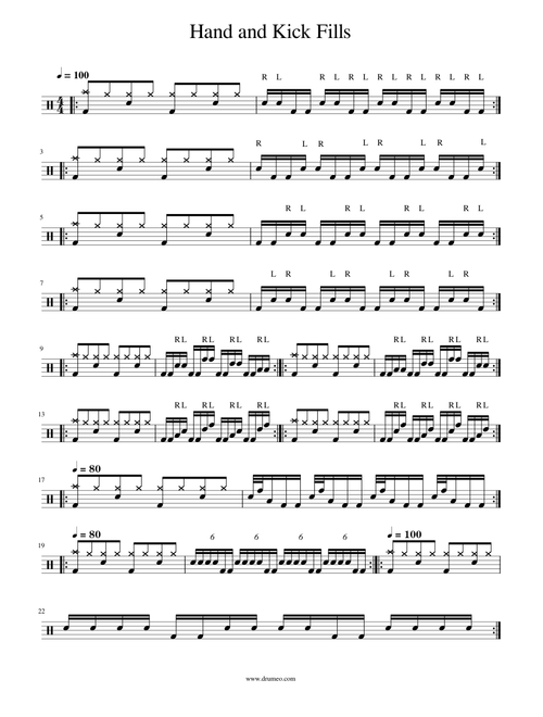 Hands and Feet Exercise - Drum fills