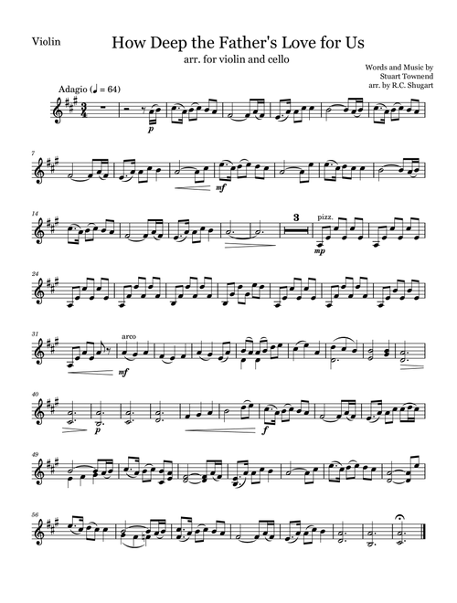 How Deep The Father's Love For Us (Arr. R.C. Shugart) - Nichole Nordeman (Instrumental Duet)