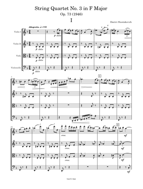 Dmitri Shostakovich: String Quartet No. 3