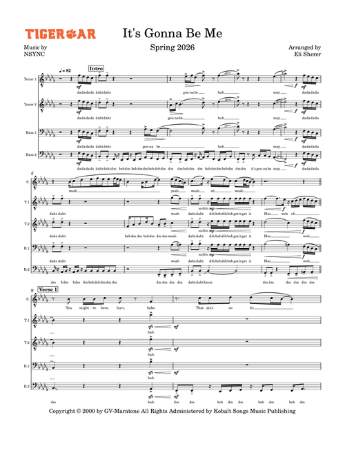 It's Gonna Be Me (Arr. Eli Sherer) - N Sync (Choral, TTBB)