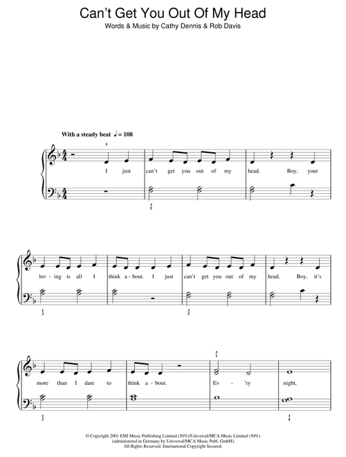 Can't Get You Out Of My Head - Kylie Minogue (Easy Piano)